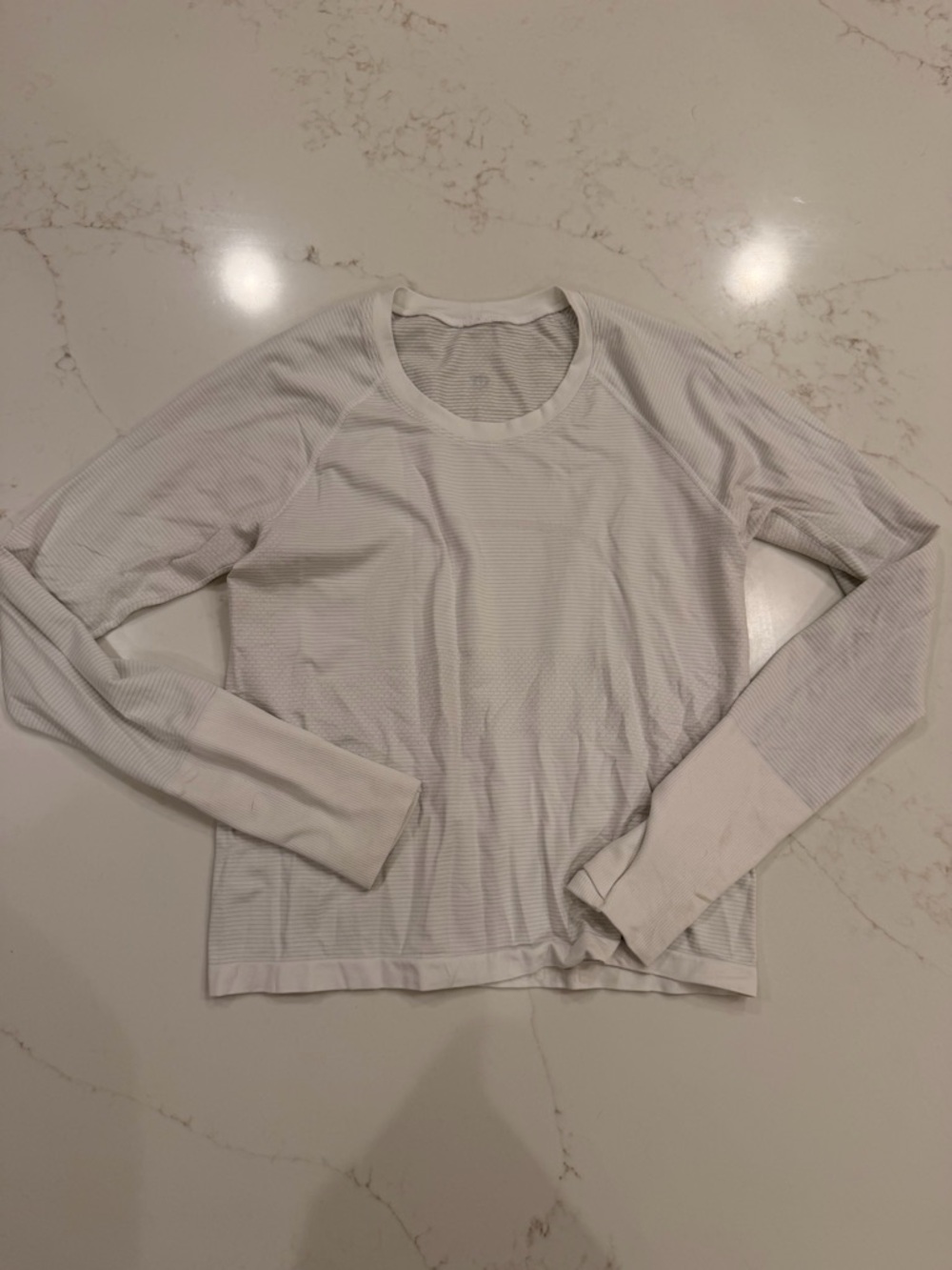 lululemon Swiftly Tech Long Sleeve White Seamless Running Top Women